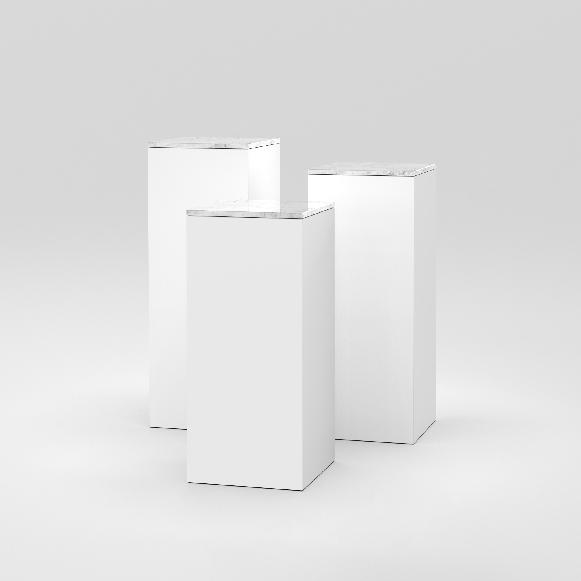 Cube Set 2 / 18″ Square / Bianco Carrara