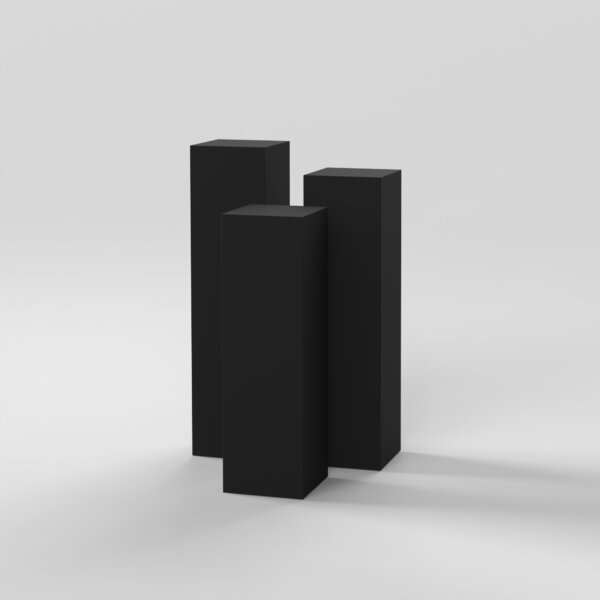 Cube Set 3 / 12″ Square / Black