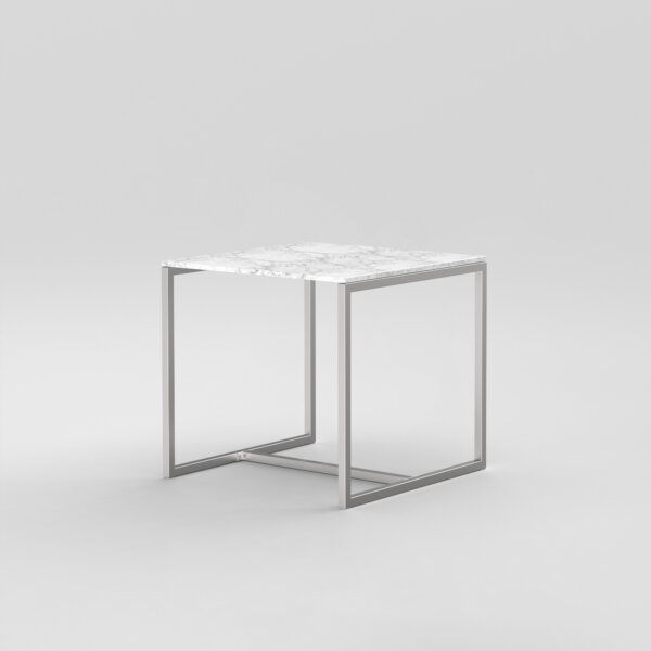 Table 3 / Square / Stainless Steel / Bianco Carrara Marble