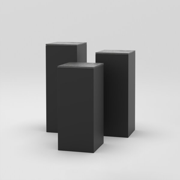 Cube Set 4 / 18″ Square / Black / Anthracite concrete