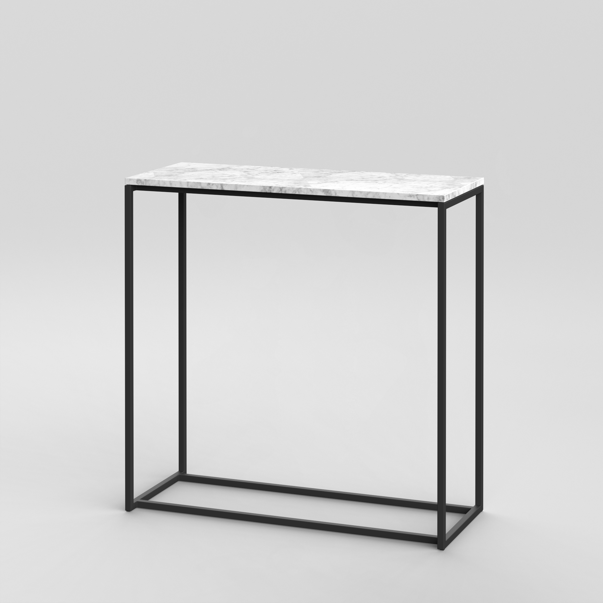 Console 2 / 39" x 16" H: 39" / Black / Bianco Carrara