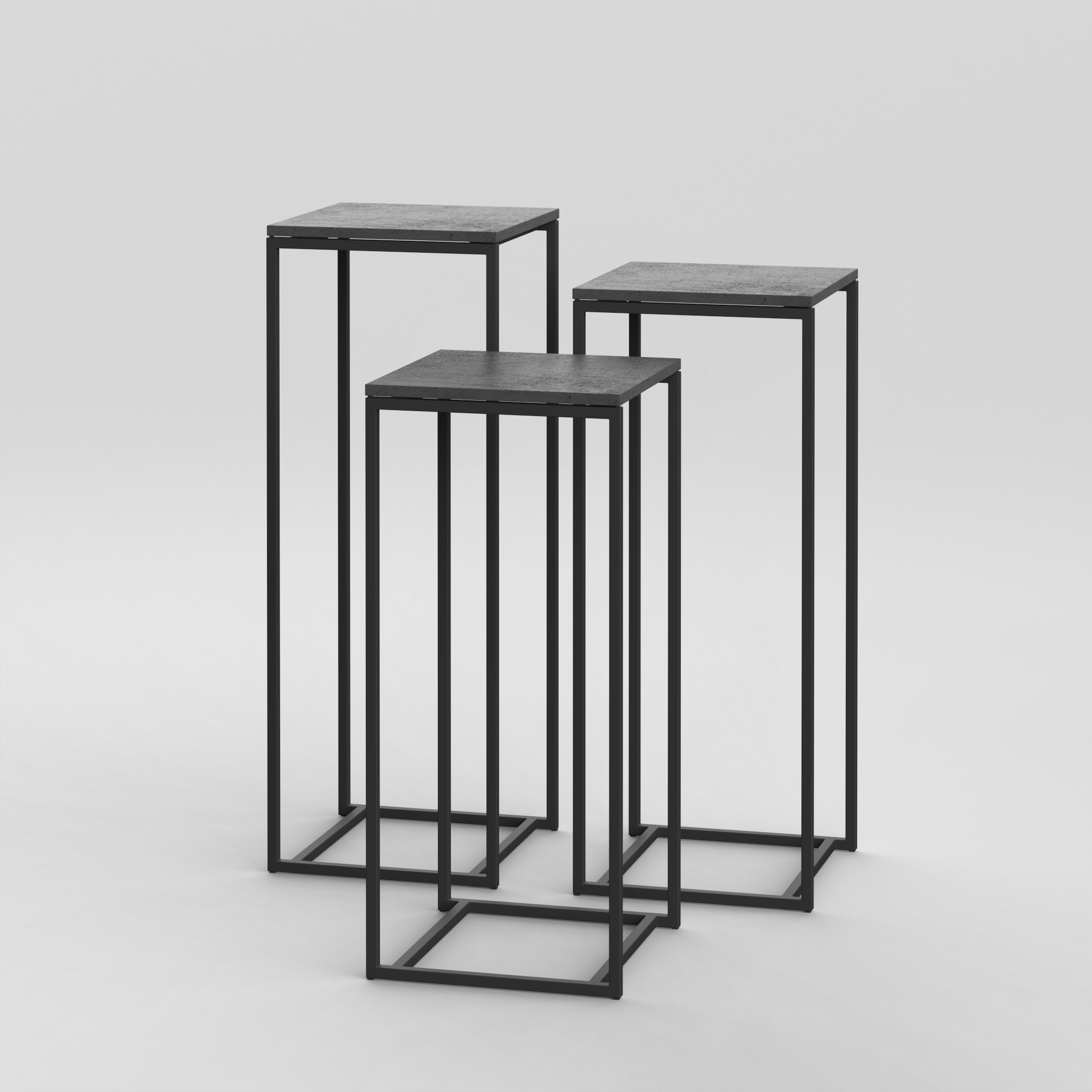 Podium Set 9 / 18" Square / Anthracite Concrete