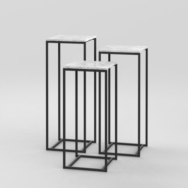 Podium Set 2 / 18" Square / Bianco Carrara