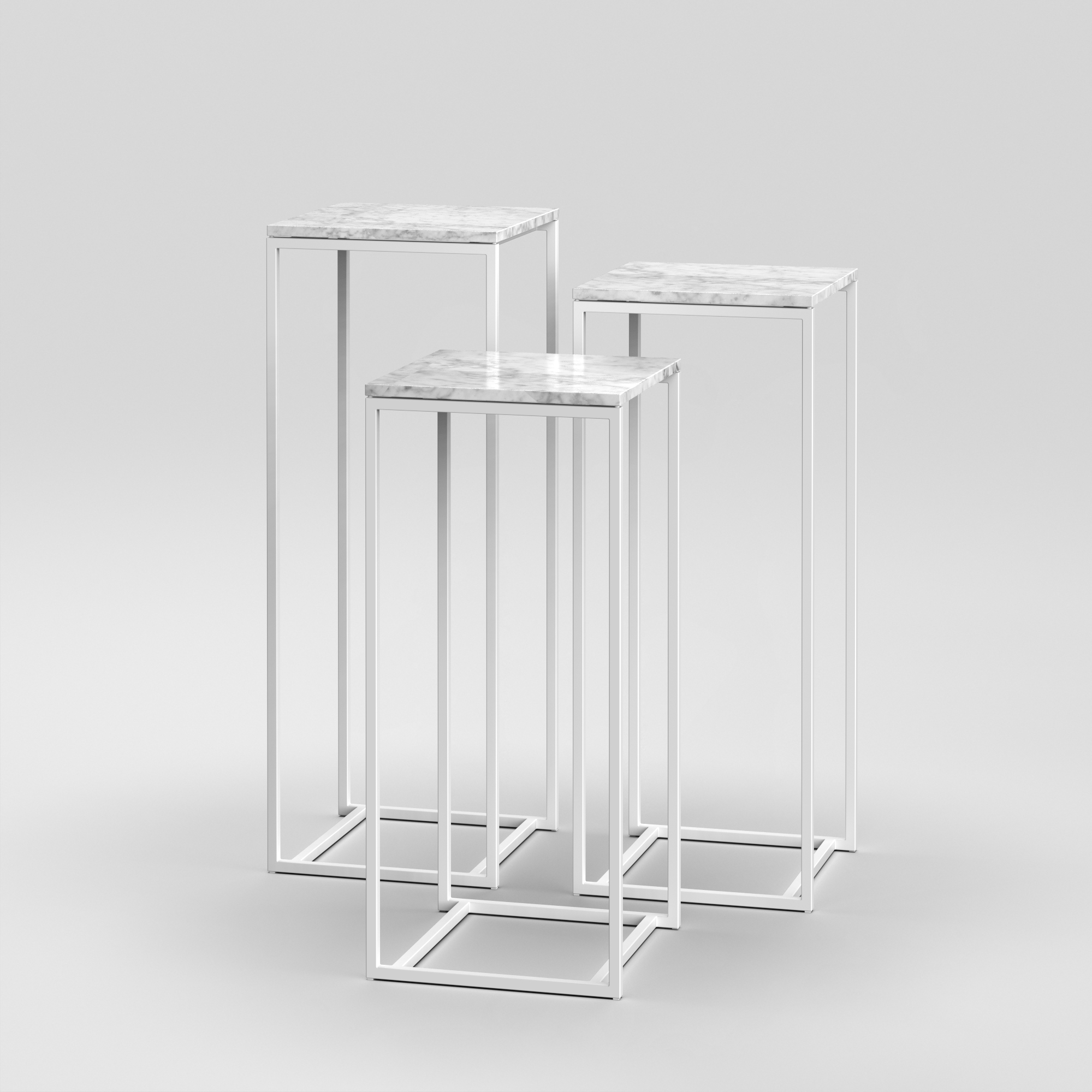 Podium Set 1 / 18" Square / Bianco Carrara