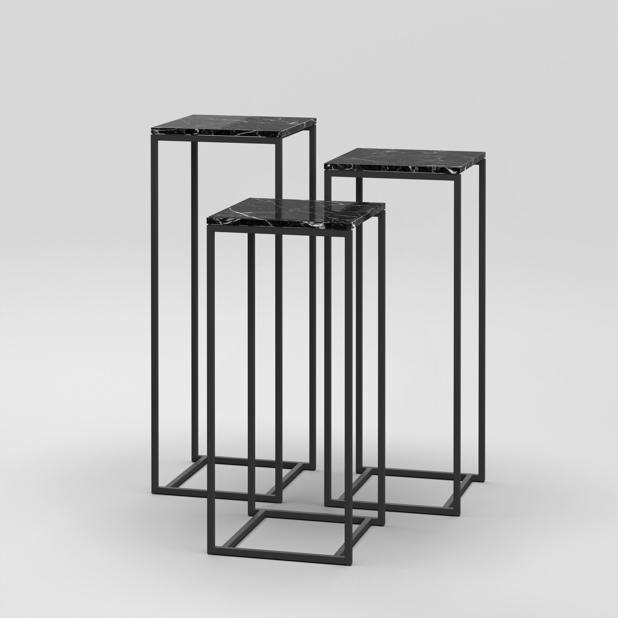 Podium Set 4 / 18" Square / Nero Marquina